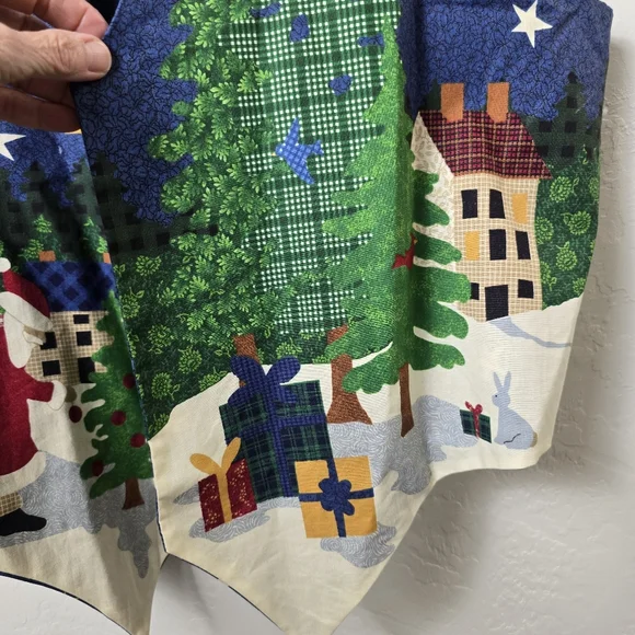 Vintage Handmade Novelty Christmas Themed Open Front Vest Granny Chic 90s Read - Picture 11 of 13